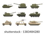 Armored army vehicles set, military heavy, special transport vector Illustrations on a white background