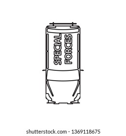 Armored Assault Wagon icon. Element of Transport view from above for mobile concept and web apps icon. Outline, thin line icon for website design and development, app development