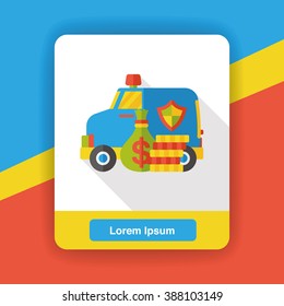 Armored car flat icon