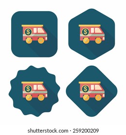 Armored car flat icon with long shadow,eps10