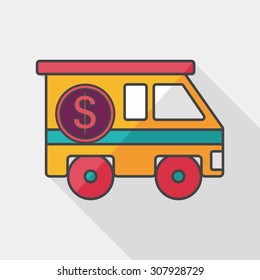 Armored car flat icon with long shadow,eps10