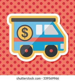 Armored car flat icon with long shadow,eps10