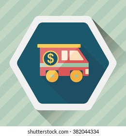 Armored car flat icon with long shadow,eps10
