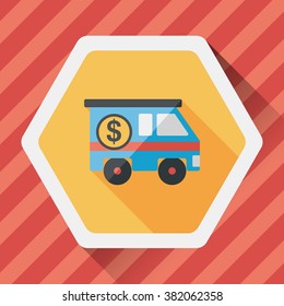 Armored car flat icon with long shadow,eps10