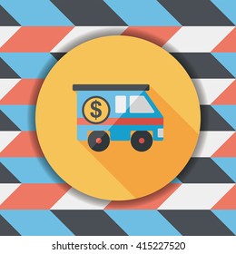 Armored car flat icon with long shadow,eps10