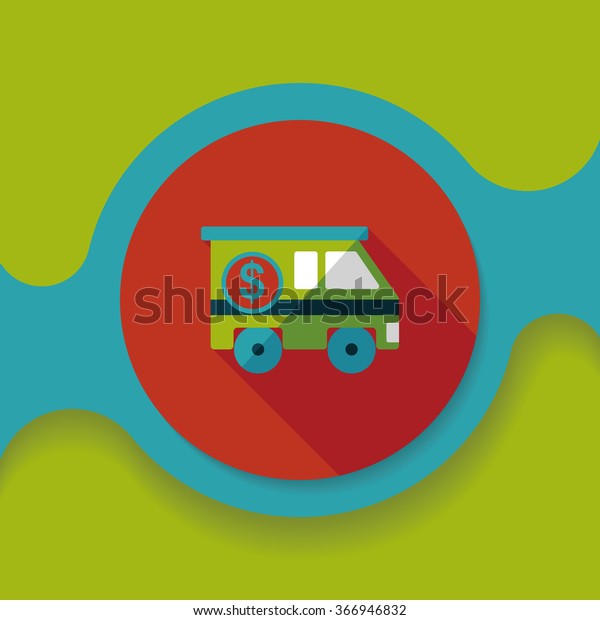 Armored car flat\
icon with long\
shadow,eps10
