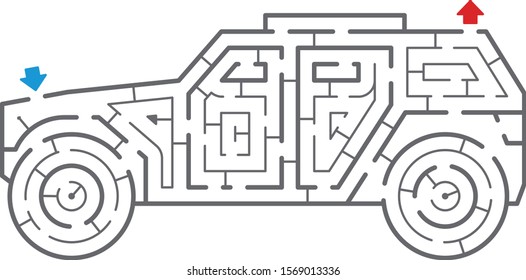 Armored Car Maze. It Is Suitable For Brain Training.