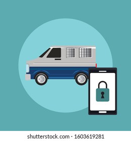 Armored Car, with security concept