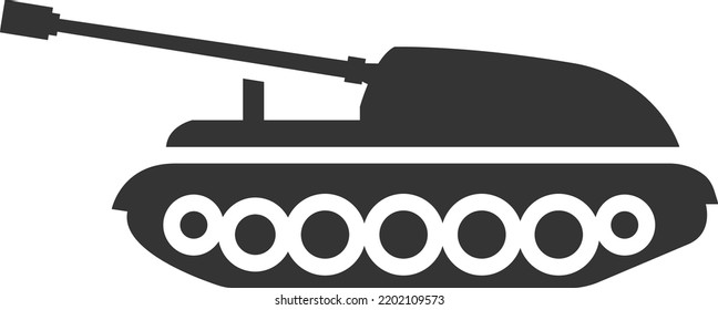 Armored Combat Vehicle. Assault Gun Black Icon