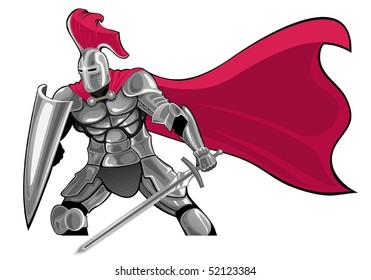 armored knight with sword and shield