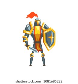 Armored knight warrior character vector Illustration on a white background