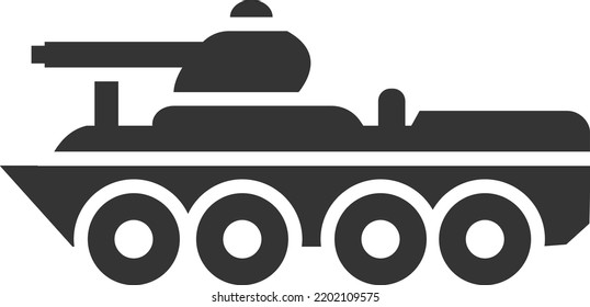 Armored Military Transport. Black Army Vehicle Icon