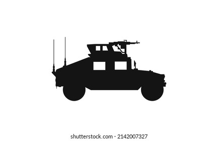 Armored Military Vehicle Hmmwv. Humvee Icon. War And Army Symbol. Isolated Vector Image For Military Concepts, Infographics And Web Design