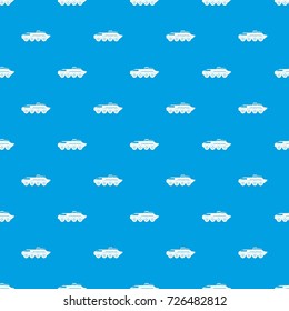 Armored personnel carrier pattern repeat seamless in blue color for any design. Vector geometric illustration