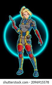 Armored police girl character design