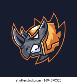 armored Rhinoceros sport logo design