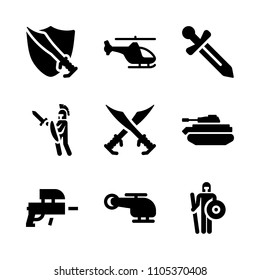 armored, splash, active and soldier icons in War vector set. Graphics for web and design