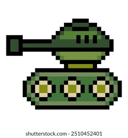 Armored tank in pixel art style