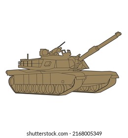 armored tank realistic outlined vector design