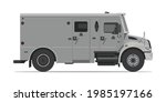 Armored Transport Vehicle Isolated Detailed Vector Illustration