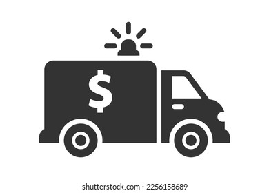 Armored truck icon. Bank truck icon. Vector illustration.