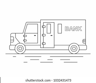 Armored Truck. line icon