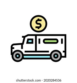 armored truck transport color icon vector. armored truck transport sign. isolated symbol illustration