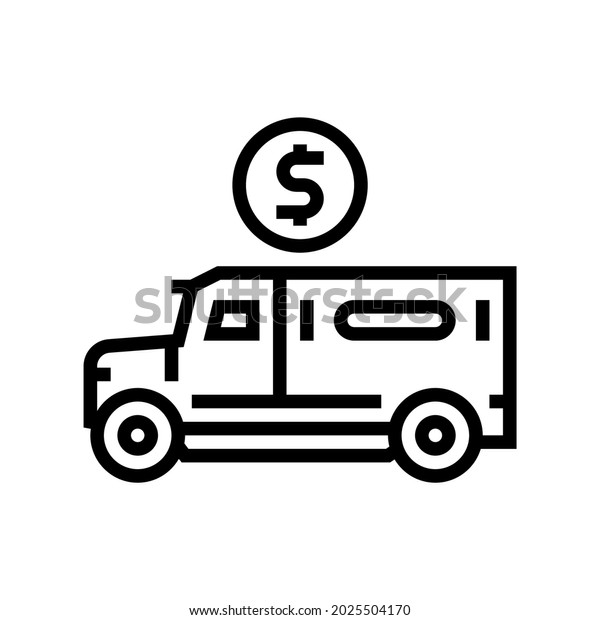 armored truck\
transport line icon vector. armored truck transport sign. isolated\
contour symbol black\
illustration