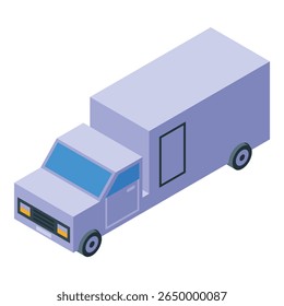 Armored truck transporting money driving on a white background