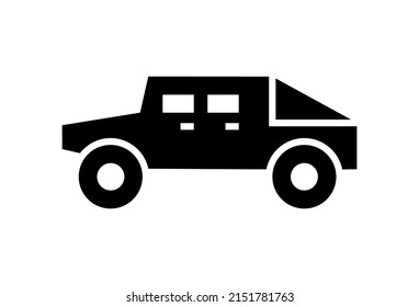 Armored vehicle black vector icon