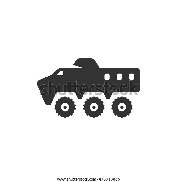 Armored Vehicle Icon Single Color Military Stock Vector (Royalty Free ...