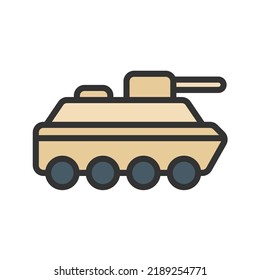 Armored Vehicle Icon Vector Image. Can Also Be Used For Vehicles. Suitable For Mobile Apps, Web Apps And Print Media.