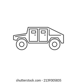 Armored Vehicle Line Vector Icon