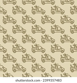 Armored Vehicle with Machine Gun vector concept linear minimal seamless pattern