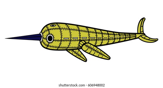 Armored yellow narwhal