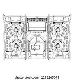 Armour Bunker Door Vector 09. Illustration Isolated On White Background. A vector illustration Of An Armour Door.