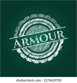 Armour chalkboard emblem on black board