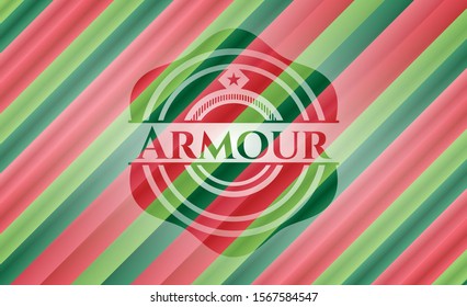 Armour christmas emblem. Vector Illustration. Detailed.