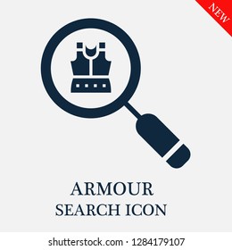 Armour search icon. Editable Armour search icon for web or mobile.