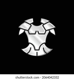 Armour silver-plated metallic icon