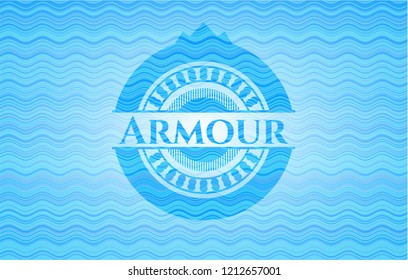 Armour water wave representation badge background.