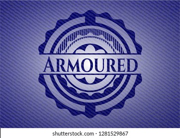 Armoured badge with jean texture