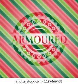 Armoured christmas badge background.