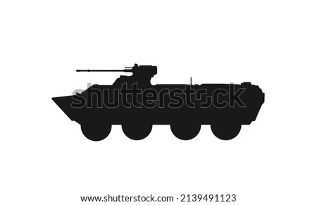 armoured personnel carrier btr. weapon, military and army symbol. isolated vector image in simple style