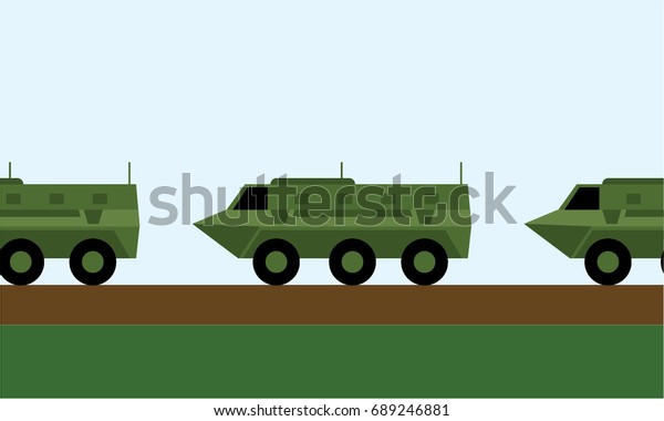 armoured
personnel carriers or APC in column, seamless
