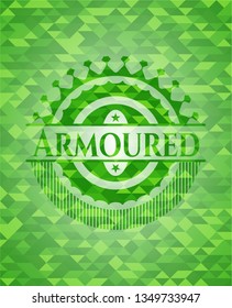 Armoured realistic green mosaic emblem