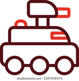 Armoured Van Glyph Two Color Icon For Personal And Commercial Use.
