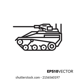 Armored Weapons Carrier Vektorsymbol. Kleines umrisssymbol des Tanks.