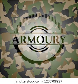 Armoury on camouflaged texture