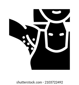 armpit epilation glyph icon vector. armpit epilation sign. isolated contour symbol black illustration